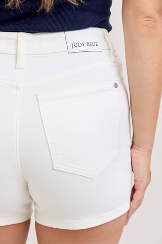 Not Too Likely Shorts in White by Judy Blue