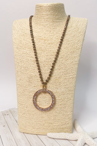 Circle Me Not Beaded Necklace in Bronze