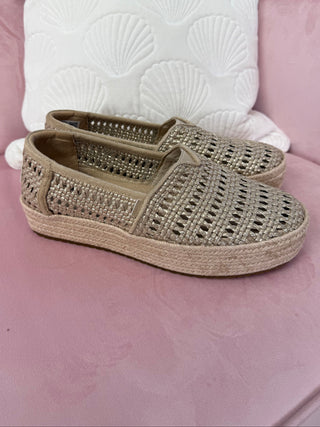 Valencia Platform Espadrille in Champagne