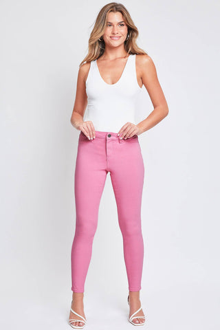 Hyperstretch Mid-Rise Skinny Jean in Flamingo