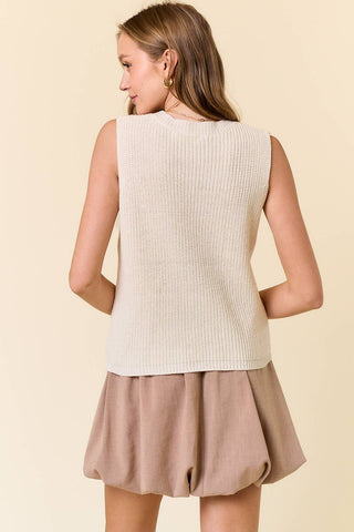 Beach Time Tank Sweater in Cream