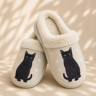 Black Cat Slippers