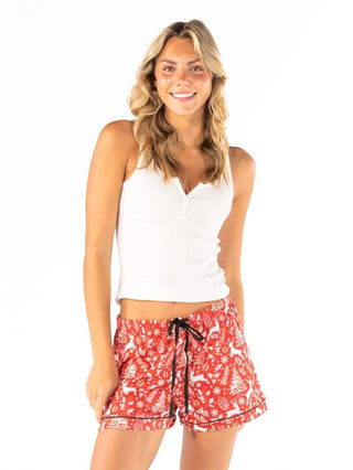 Festive Vibes Pajama Shorts In Deer