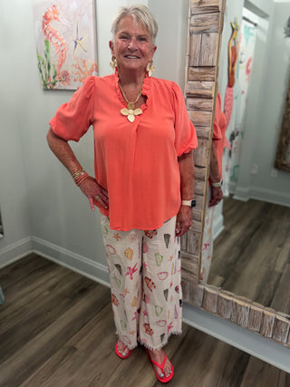 Out Of Promises Top in Coral