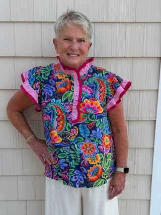 Locked Out Top in Navy Mix