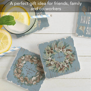 "Shovel Sunshine" 4 Pack Assorted Image Coaster Set