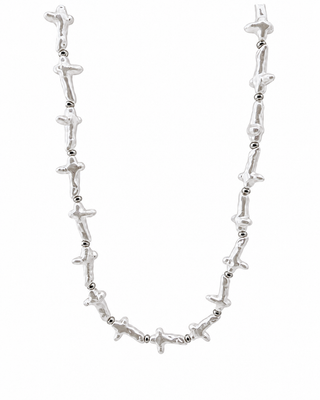Organic Cross Pearl Necklace