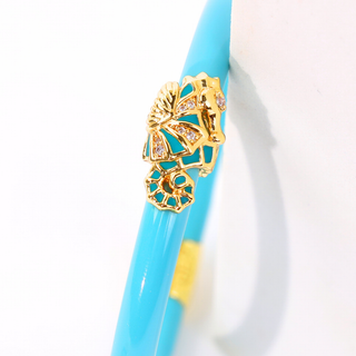 Fauna Seahorse All Weather Bangle® (AWB®) - Turquoise