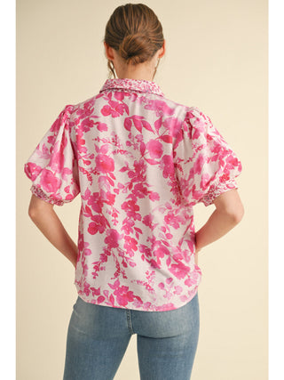 Keep Blooming Top in Fuchsia