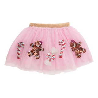 Candy Cane & Gingerbread Dreams Mesh Tutu In Pink