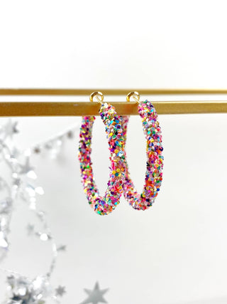 Carley Glitter Hoops