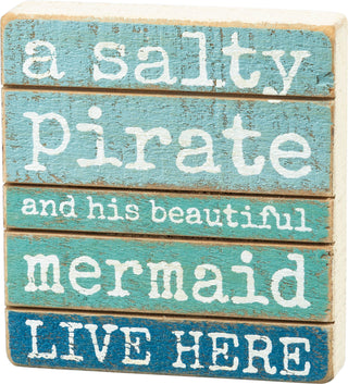 Salty Pirate Block Sign