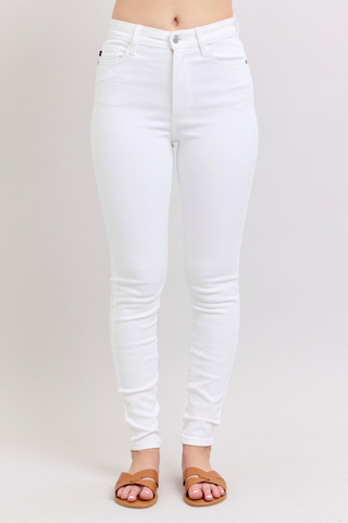 High Waist Skinny Jeans By Judy Blue In White