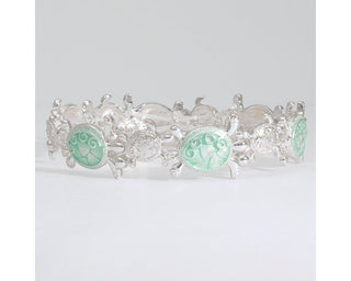 Silver & Mint Turtle Bracelet