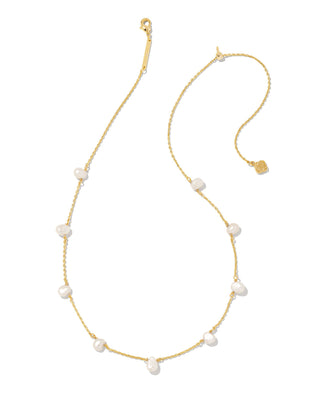 Leighton Pearl Strand Necklace In Gold White Pearl