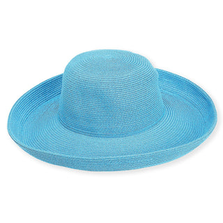 Vera Paper Braid Upbrim Hat in Blue