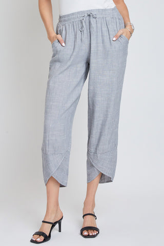 Tulip Hem Pant in Grey Cross Dye