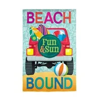 Beach Bound Burlap Garden Flag