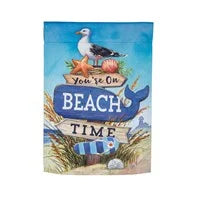 You're On Beach Time Suede Garden Flag