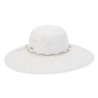 Ellie Paper Braid Wide Brim Hat in White