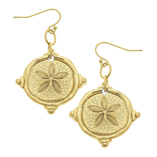 Gold Sand Dollar Earrings
