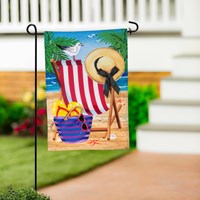 Beach Chair Applique Garden Flag