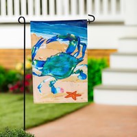 Blue Crab Applique Garden Flag