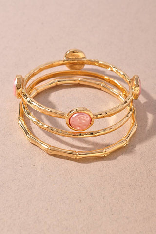 3Pcs Pearl Bangle Set