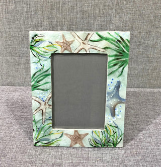 Painted Starfish Capiz 5X7 Photo Frame