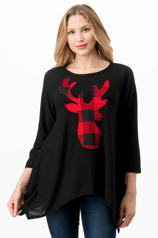 Rudolph Patch Top in Black