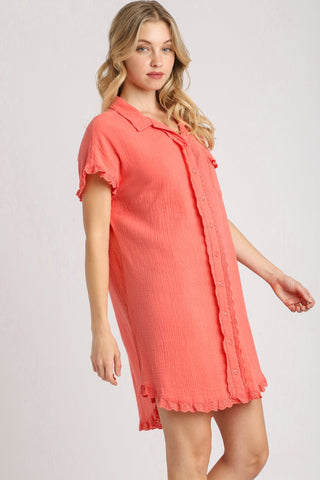 Casual Mornings Dress in Coral