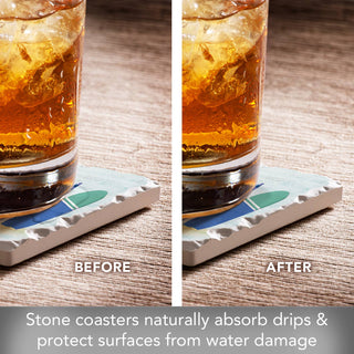 Coastal Gnomes Assorted Image Tumbled Tile Coaster 4 Pack