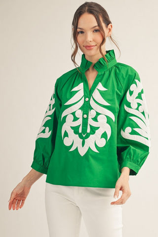 In The Limelight Top in Kelly Green