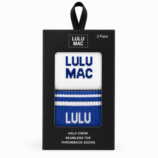 Lulu Mac Socks 2 Pair Box In Royal/Royal