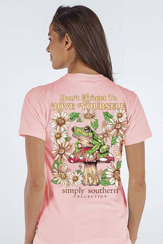 Don't Froget to Love your Self Short Sleeve T-Shirt in Peach