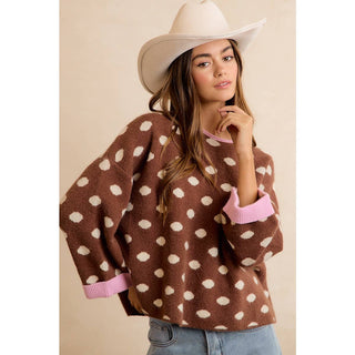 Dots Of Delight Sweater in Black