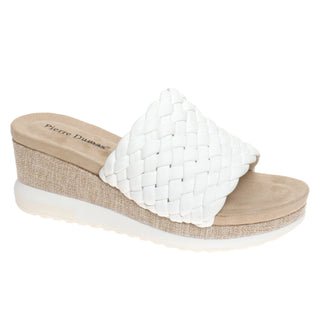 Pierre Dumas Lyra Wedge Sandal In White