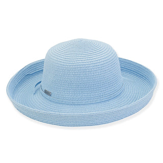 Vera Paper Braid Upbrim Hat in Sky Blue