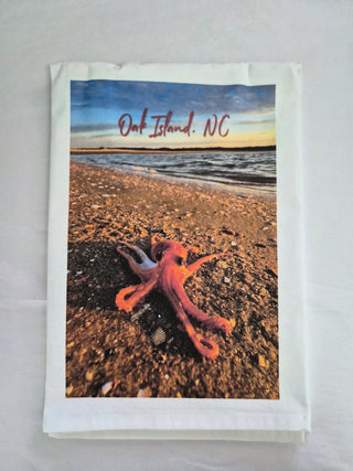 Oak Island Octopus Beach Tea Towel