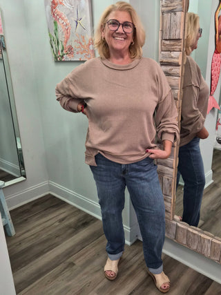 Don't Stare Knit Top in Umber