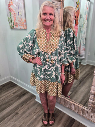 Picked You Dress In Green Mix