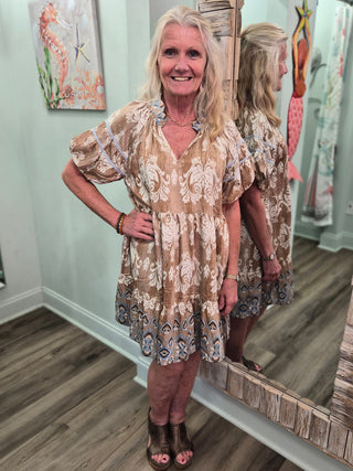 Catch Me Dress In Taupe