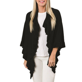 Ava Ruffle Wrap In Black