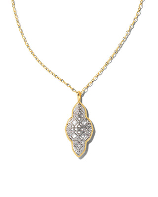 Abbie Long Pendant Necklace In Gold Rhodium Mix