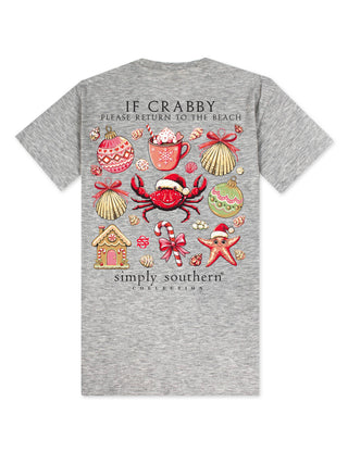 If Crabby Please Return To The Beach Short Sleeve T-Shirt In Storm Heather
