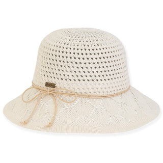 Santa Maria Poly Braid Bucket Hat in Ivory