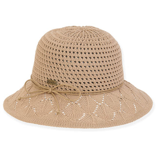 Santa Maria Poly Braid Bucket Hat in Beige
