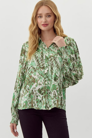 Always In Love Top In Green Mix