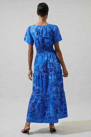 Floral Highlands Maxi Dress in Blue