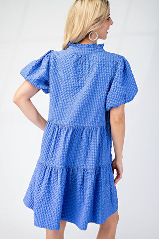 Knock It Out Of The Park Mini Dress in Blue